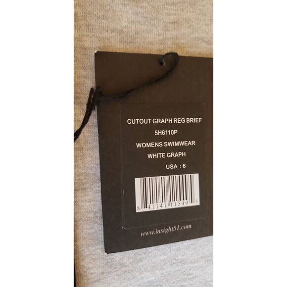 INSIGHT WHIT GRAPH REG BRIEF BIKINI BOTTOM NWT M/6 - Picture 6 of 7